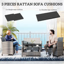 Outsunny 3PCs Rattan Garden Seat Cushions Pads for Patio Furniture Green
