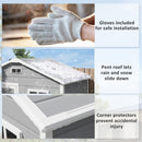 Outsunny 6 x 4ft Resin Garden Shed with Floor and Window, Grey