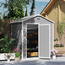 Outsunny 6 x 4ft Resin Garden Shed with Floor and Window, Grey