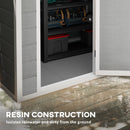 Outsunny 6 x 4ft Resin Garden Shed with Floor and Window, Grey