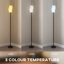 HOMCOM 3D Printed Standing Lamp with Shade, 3 Colour Temperature, White