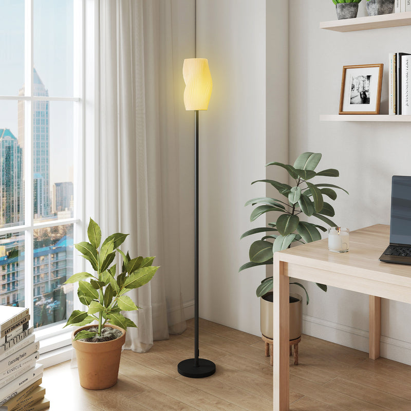HOMCOM 3D Printed Standing Lamp with Shade, 3 Colour Temperature, White