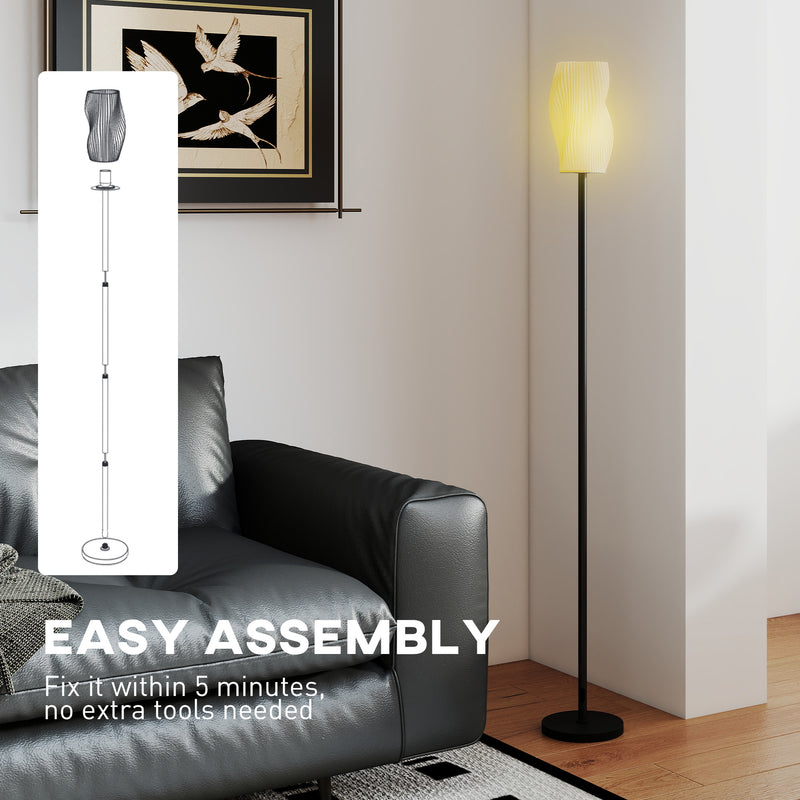 HOMCOM 3D Printed Standing Lamp with Shade, 3 Colour Temperature, White
