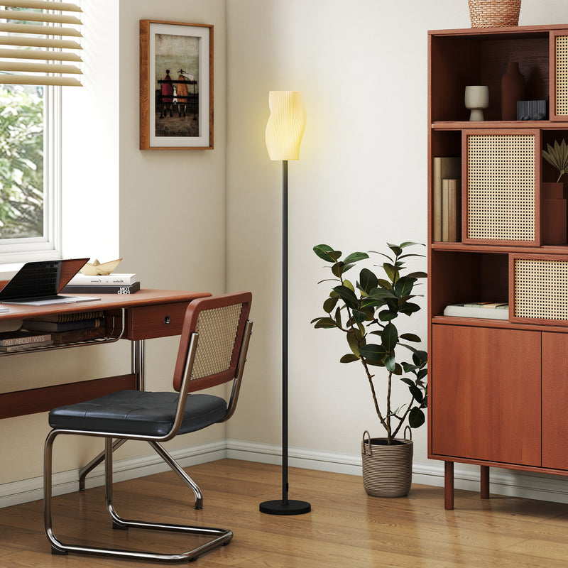 HOMCOM 3D Printed Standing Lamp with Shade, 3 Colour Temperature, White