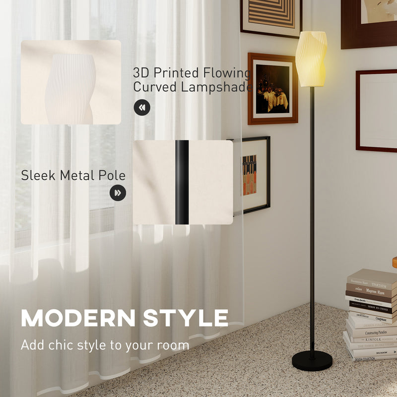 HOMCOM 3D Printed Standing Lamp with Shade, 3 Colour Temperature, White