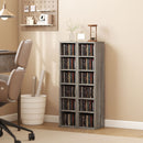 HOMCOM Set of 2 CD Storage Units with Adjustable Shelves, Distressed Grey