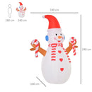 HOMCOM Rotating Christmas Inflatable Snowman,