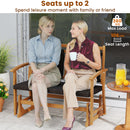 Patio Rattan Glider Bench Swing Gliding Rocker for 2