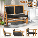 Patio Rattan Glider Bench Swing Gliding Rocker for 2
