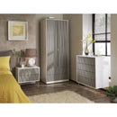 Glitz Ready Assembled Bedside Table with 2 Drawers  - Shadow Matt & Grey