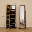 HOMCOM Jewelry Cabinet Full Length Mirror Swivel Lockable Jewelry Organiser