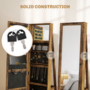 HOMCOM Jewelry Cabinet Full Length Mirror Swivel Lockable Jewelry Organiser