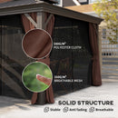 Outsunny 3 X 3.7m Aluminium Hardtop Gazebo Canopy 2 Tier Roof