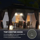 Outsunny 3 X 3.7m Aluminium Hardtop Gazebo Canopy 2 Tier Roof