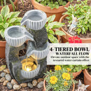 Outsunny 4-Tier Bowl Water Feature, Outdoor Water Fountain with LED Lights