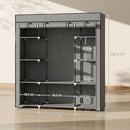 HOMCOM Fabric Wardrobe with 10 Shelves, Foldable Closet Dark Grey