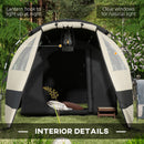 Outsunny Blackout Camping Tent with Bedroom & Living Room for 4-5 Person, Khaki