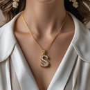 Gold Initial S Necklace