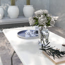 Outsunny Folding Garden Table, Patio Table with Metal Frame, White