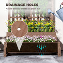 Outsunny 2-Tier Wooden Raised Bed with Trellis and Drainage Holes