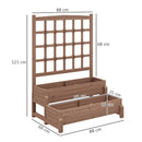 Outsunny 2-Tier Wooden Raised Bed with Trellis and Drainage Holes