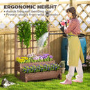 Outsunny 2-Tier Wooden Raised Bed with Trellis and Drainage Holes