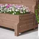 Outsunny 2-Tier Wooden Raised Bed with Trellis and Drainage Holes