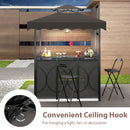 Grill Gazebo with Awning 3-Piece Outdoor BBQ Canopy-Grey