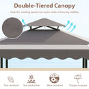 Grill Gazebo with Awning 3-Piece Outdoor BBQ Canopy-Grey
