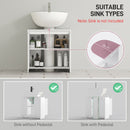 HOMCOM Freestanding Under Sink Cabinet with 2 Doors and Shelf, White