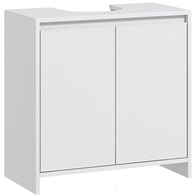 HOMCOM Freestanding Under Sink Cabinet with 2 Doors and Shelf, White
