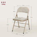 HOMCOM 4 Pack Linen-Look Padded Folding Chairs with Cushioned Seat Beige