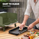 Outsunny Portable Barbecue Grill With Adjustable Grates For Camping, Green