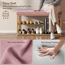 HOMCOM Shoe Storage Bench with Seat Cushion Tufted Shoe Rack Bench Pink