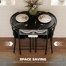 HOMCOM Breakfast Bar Table And Stools Set, Dining Room Set With Shelf, Black