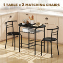 HOMCOM Breakfast Bar Table And Stools Set, Dining Room Set With Shelf, Black