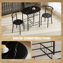 HOMCOM Breakfast Bar Table And Stools Set, Dining Room Set With Shelf, Black