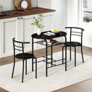 HOMCOM Breakfast Bar Table And Stools Set, Dining Room Set With Shelf, Black