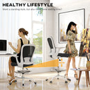 HOMCOM Mesh Draughtsman Chair, Ergonomic Drafting Chair