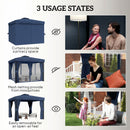 Outsunny 3 x 3(m) Patio Gazebo Garden Shelter w/ Mosquito Netting, Dark Blue