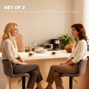 HOMCOM Barstools Set Of 2, Dining Stools With Backrest And Footrest, Brown