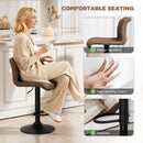 HOMCOM Barstools Set Of 2, Dining Stools With Backrest And Footrest, Brown