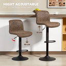HOMCOM Barstools Set Of 2, Dining Stools With Backrest And Footrest, Brown