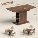 HOMCOM Extendable Dining Table for 4-6, Kitchen Table with Shelves, Walnut