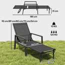 Outsunny Sun Loungers Set Of 2 W/ Retractable Footrest 5-Position Adjustable