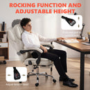 HOMCOM Massage Office Chair With Heat, 135° Reclining Desk Chair, Cream