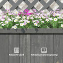 Outsunny Wood Planter With Trellis For Climbing Plants, Grey