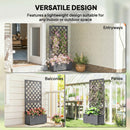 Outsunny Wood Planter With Trellis For Climbing Plants, Grey