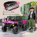 AIYAPLAY 12V Kids Ride on Car, Kids UTV with Electric Dump Bed, Pink