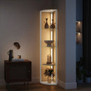 HOMCOM LED Floor Lamp with Shelves, Dimmable Standing Lamp with Foot Switch